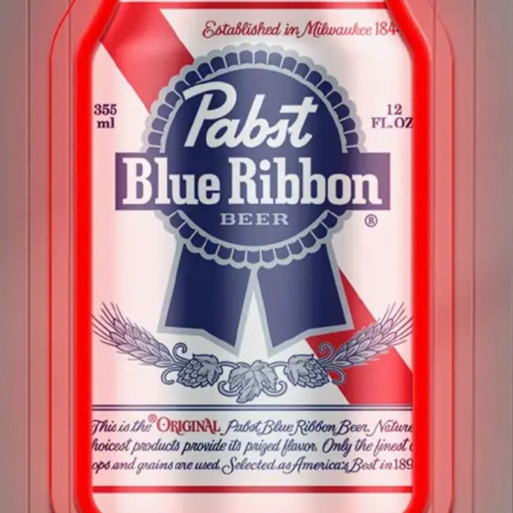 Pabst Blue Ribbon Neon Light Wall Art 6"x12"